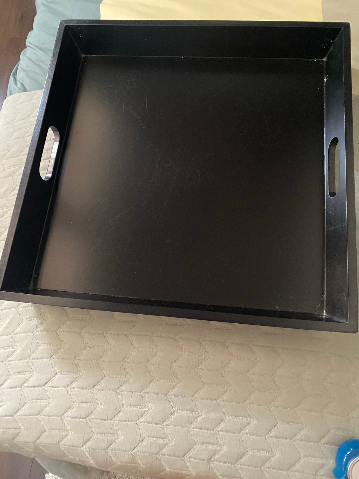 Zwart houten dienblad met handvatten, Ophalen, Gebruikt, Dienblad, Met handvatten