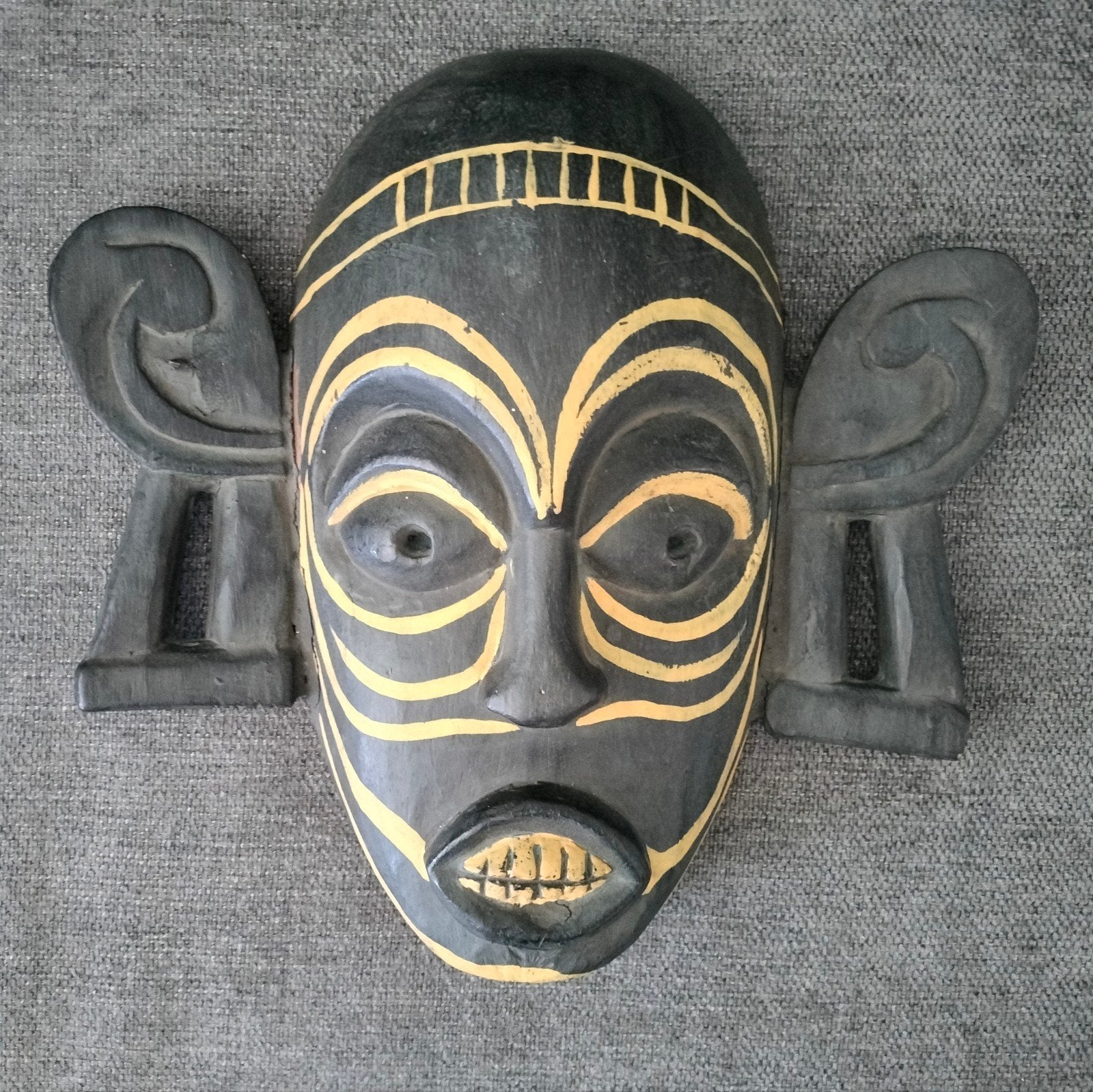Afrikaans houten- Tribal wandmasker, Masker, Handgemaakt, 30 cm, Ophalen