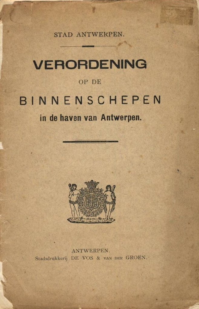 Verordening op binnenschepen in haven van Antwerpen - 1907, Ophalen of Verzenden, Gebruikt, Boek of Tijdschrift