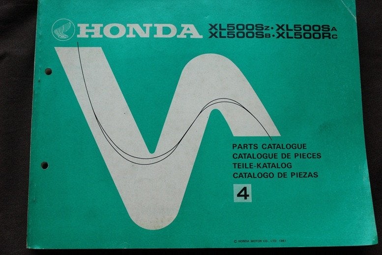 Honda XL500 Sz Sb Sa Rc 1981 motorcycle parts catalogue, Motoren, Ophalen of Verzenden, Honda