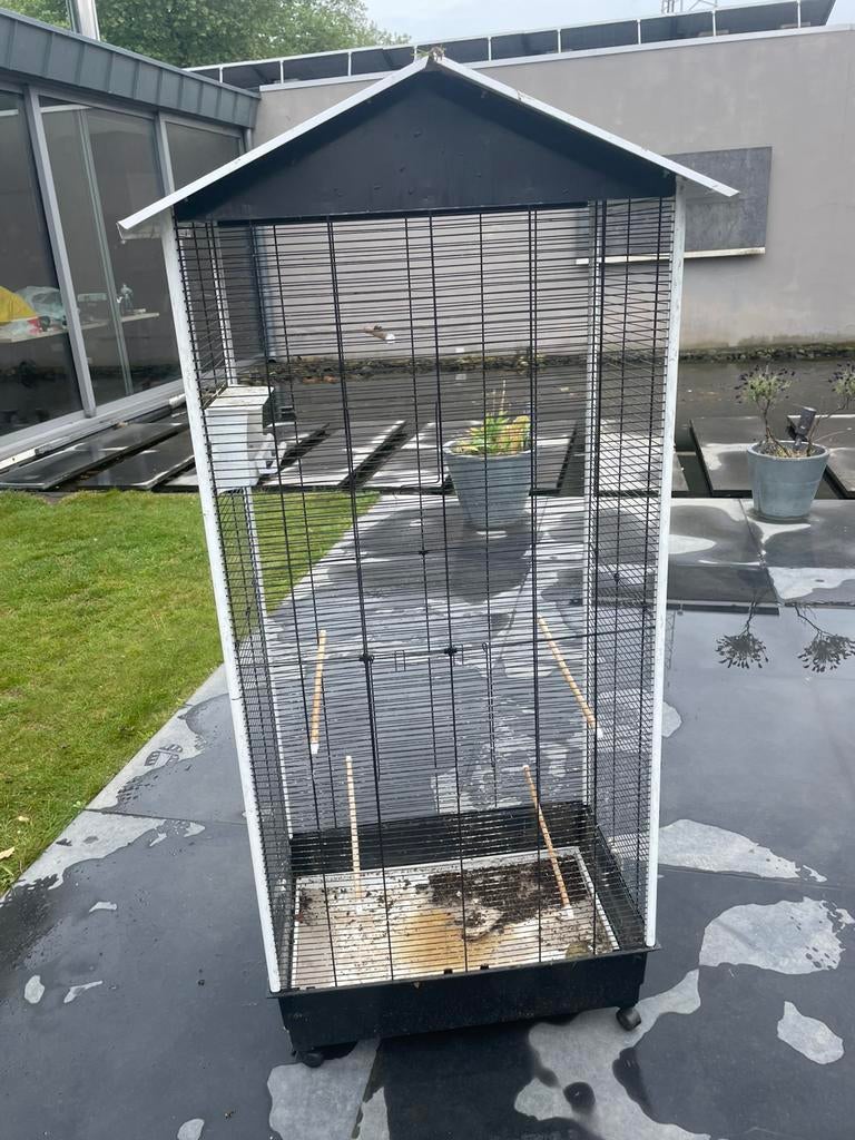 Ferplast grote vogelkooi voliere op zwenkwielen, Dieren en Toebehoren, Ophalen of Verzenden, Gebruikt, Metaal, Volière
