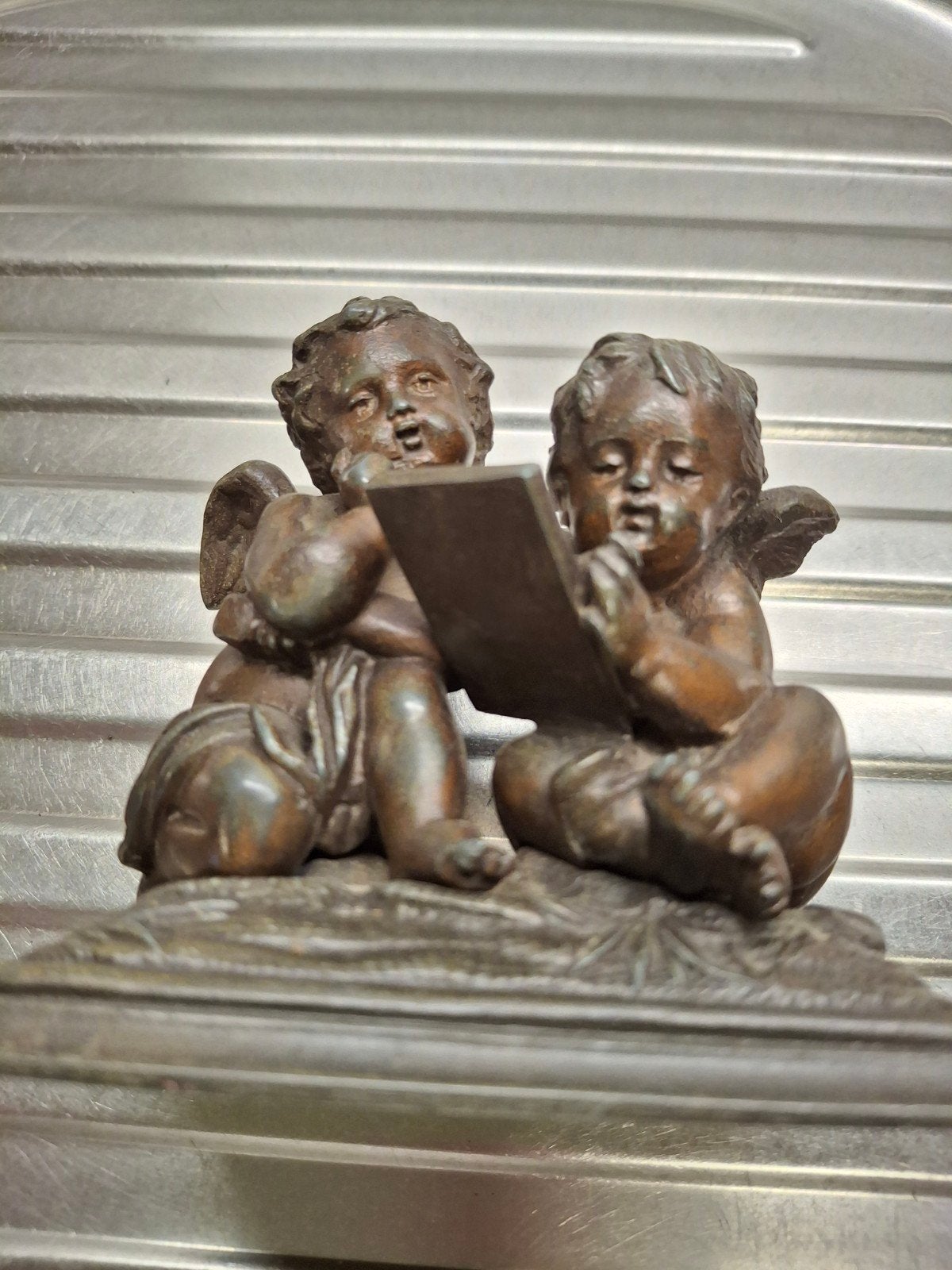 bronzen beeldje  engelen, Ophalen of Verzenden