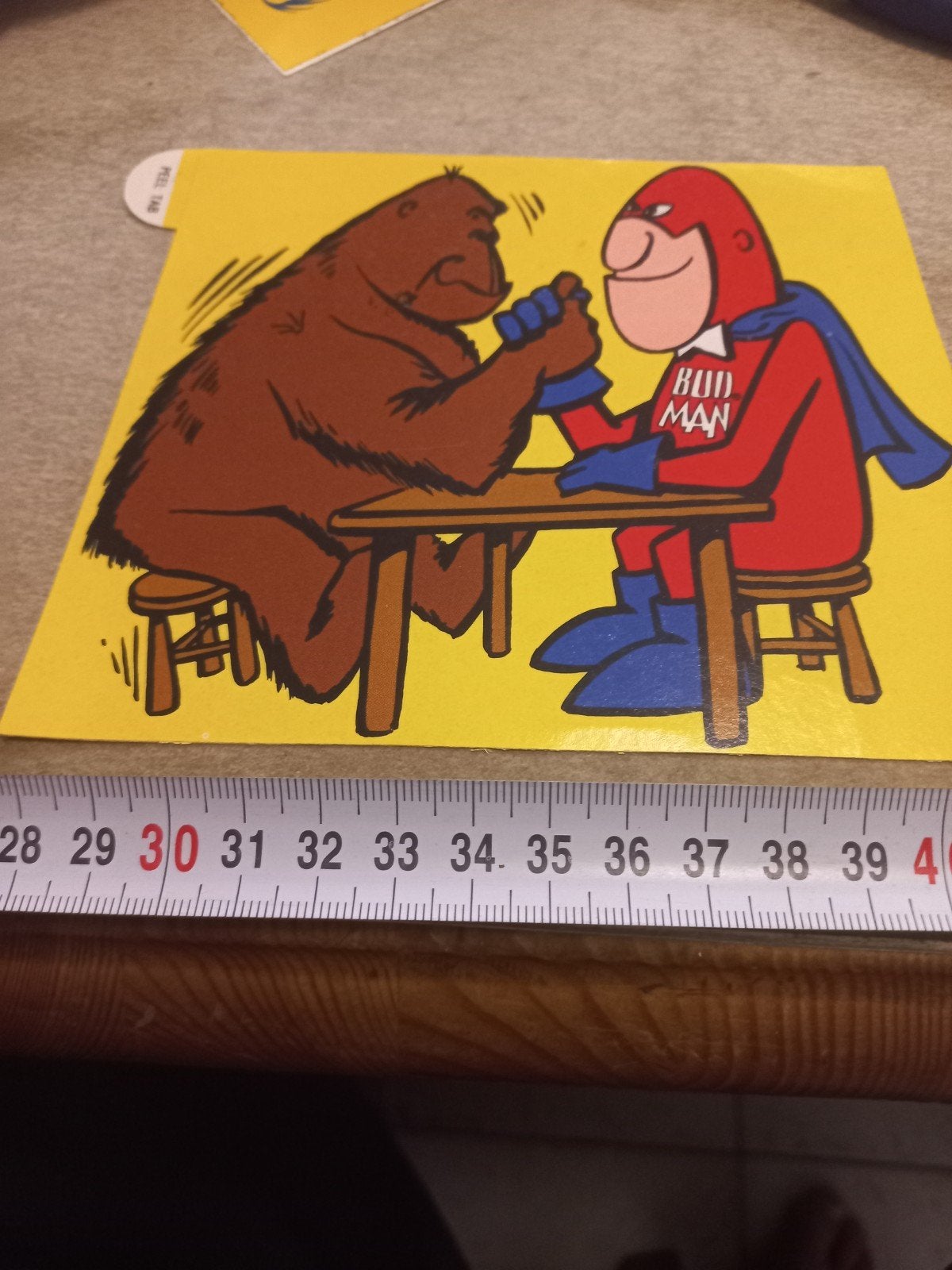 Vintage Bud Man sticker/ - Armworstelen, Ophalen of Verzenden, Gebruikt