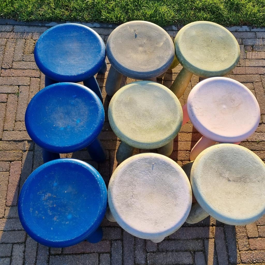 9x ikea mammut kruk kind stoeltje, 150 liter of meer, Ophalen, Gebruikt