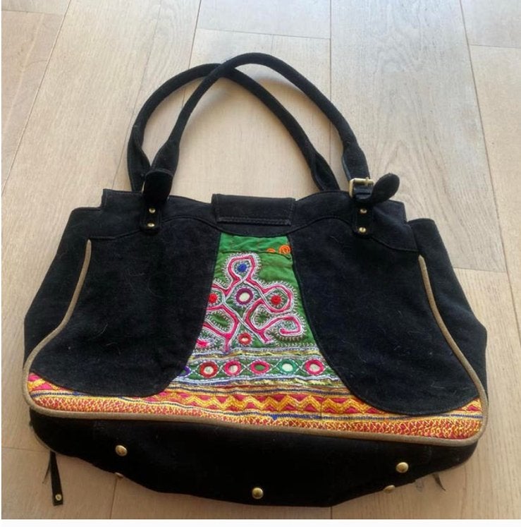Grote suede hippie boho ibiza tas nieuw, Overige merken, Zwart, Ophalen of Verzenden, Zo goed als nieuw