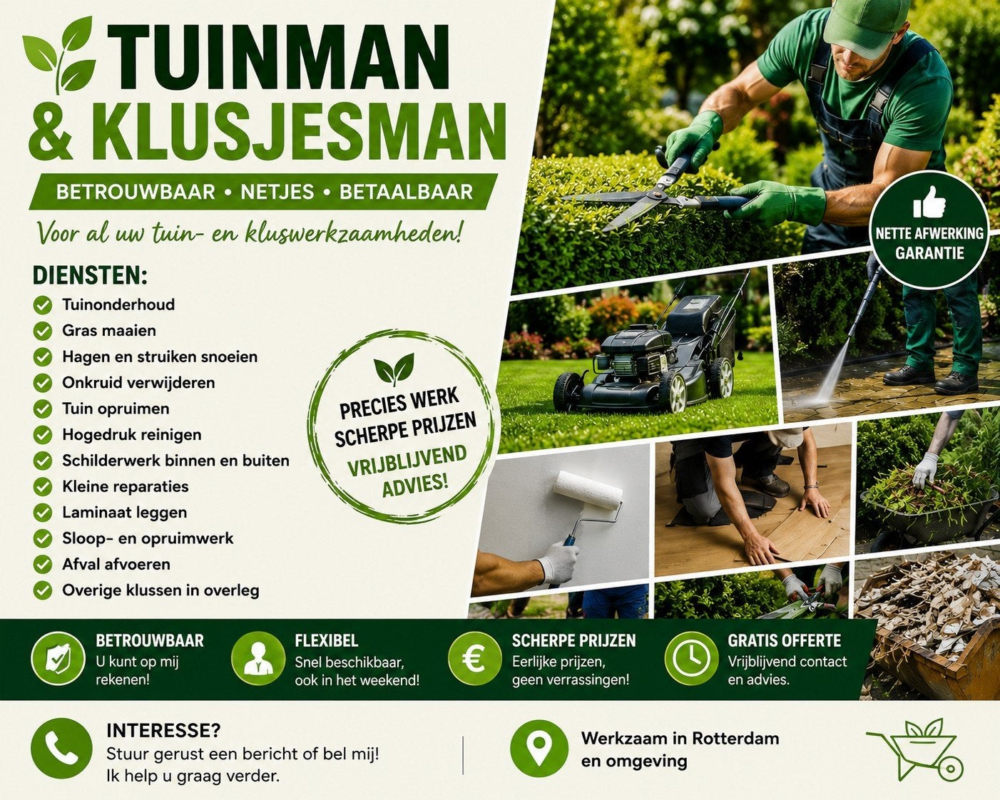 Tuinman/klusjesman, Ophalen of Verzenden