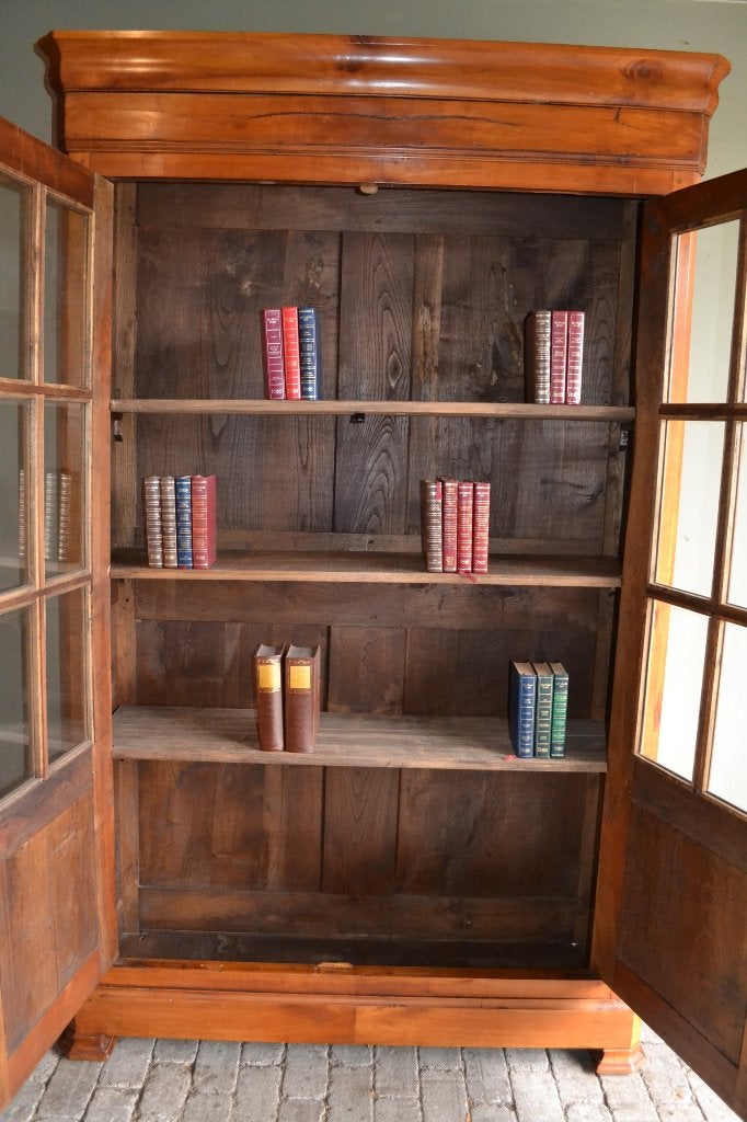 Prachtige antieke kersen Louis Philippe boekenkast, vitrine, Verzenden