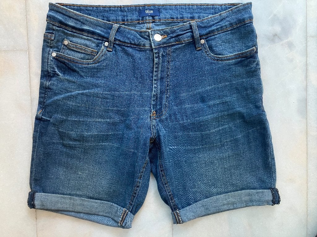 Korte Spijkerbroek maat L, Kleding | Heren, Ophalen of Verzenden, Gedragen, Blauw, Overige jeansmaten
