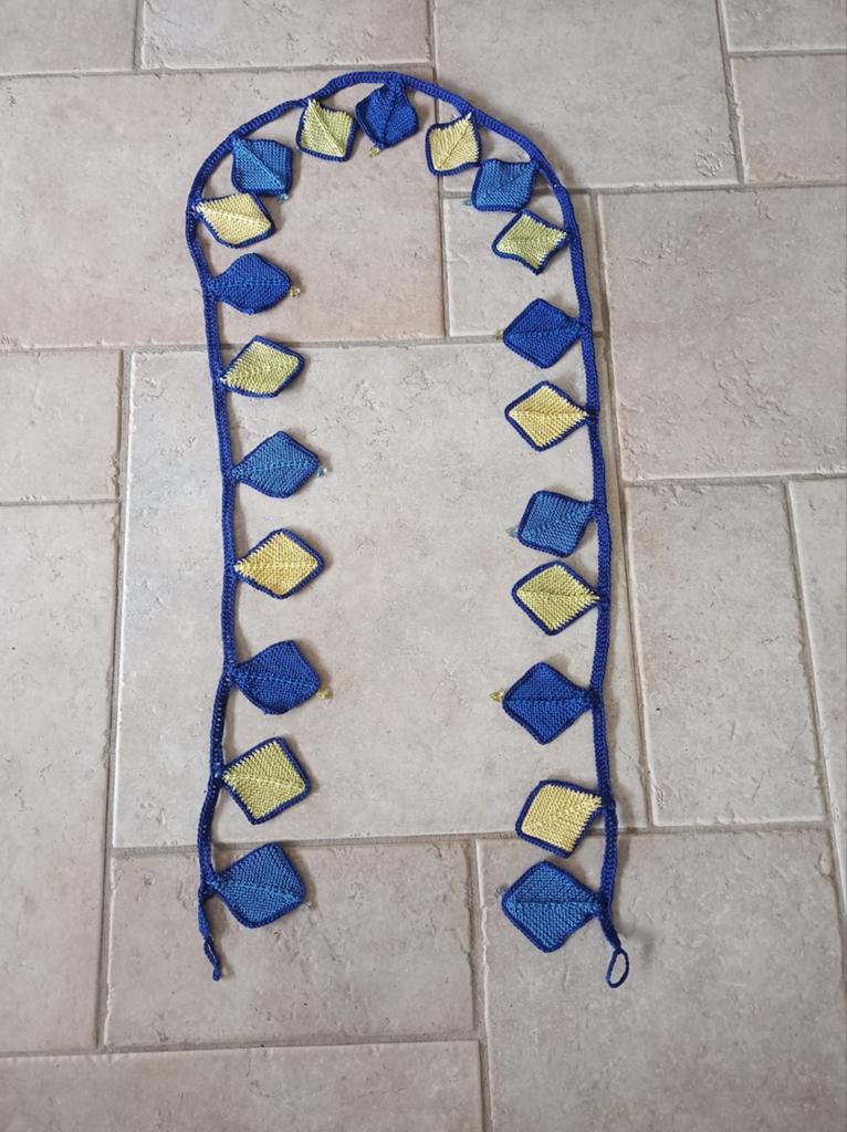 Handgehaakte vlaggenlijn van katoen - ruim 2 meter, Hobby en Vrije tijd, Knutselen, Handgemaakt, Textiel, Nieuw, Ophalen of Verzenden