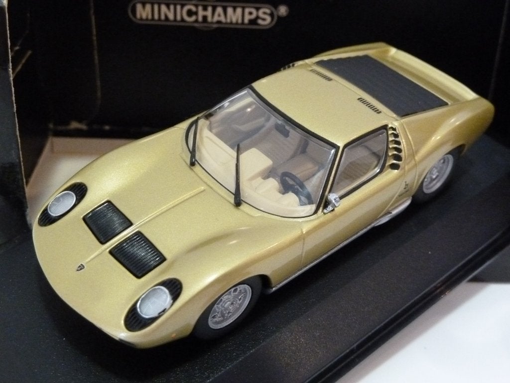 Minichamps Lamborghini Miura - 1966 Goud Met. 1:43 430103001, Ophalen of Verzenden, Zo goed als nieuw, Auto, MiniChamps