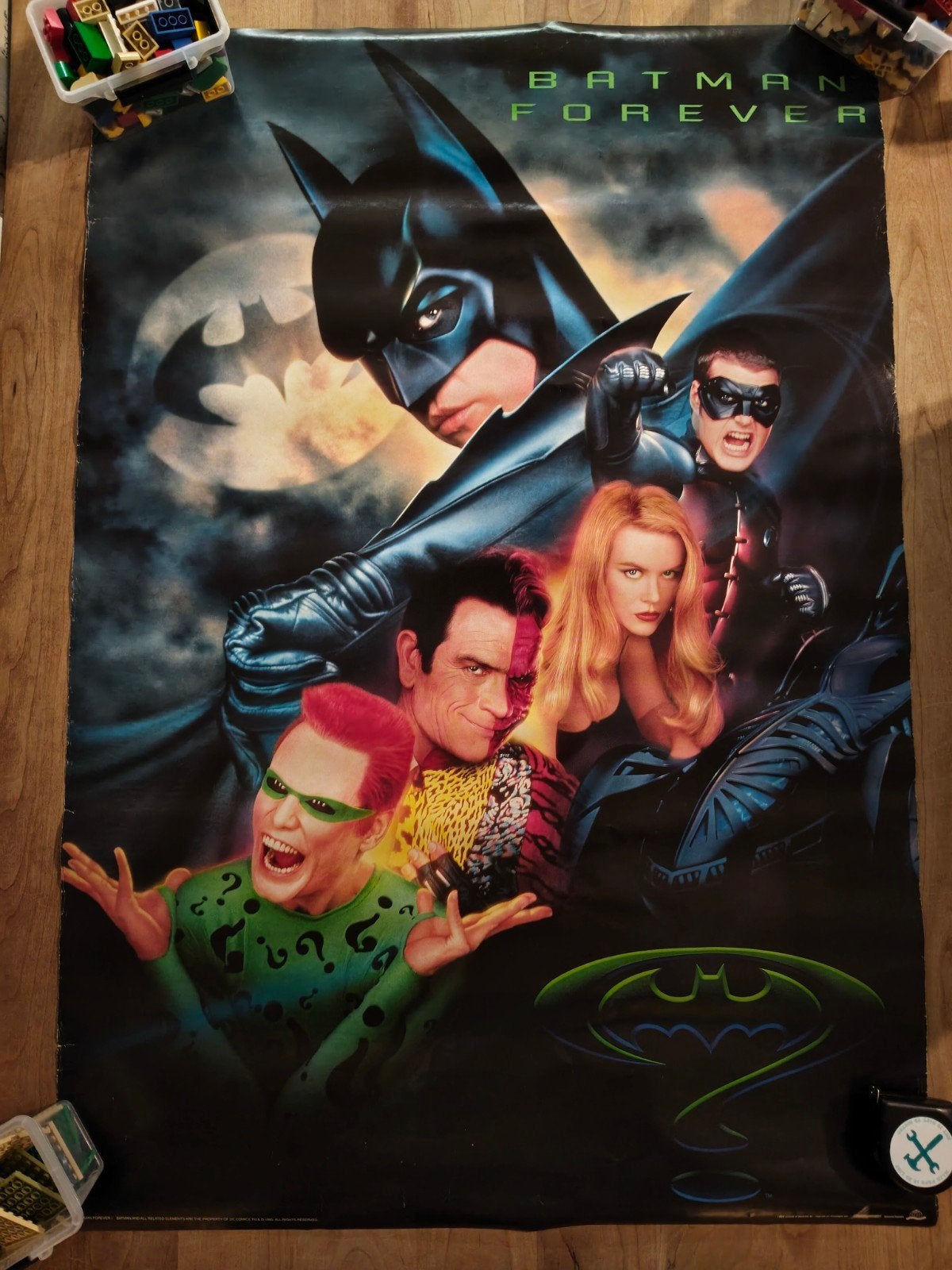 Vintage Batman Forever Poster - 1995 DC Comics Scandecor, Ophalen, Deurposter of groter, Film en Tv, Rechthoekig Staand