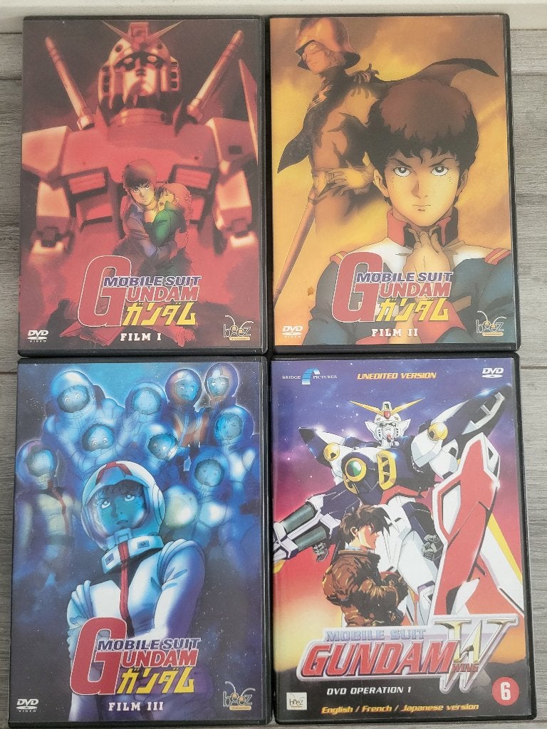 Mobile Suit Gundam trilogie + Wing DVD's, Cd's en Dvd's, Animatie, Anime (Japans), Zo goed als nieuw, Vanaf 6 jaar