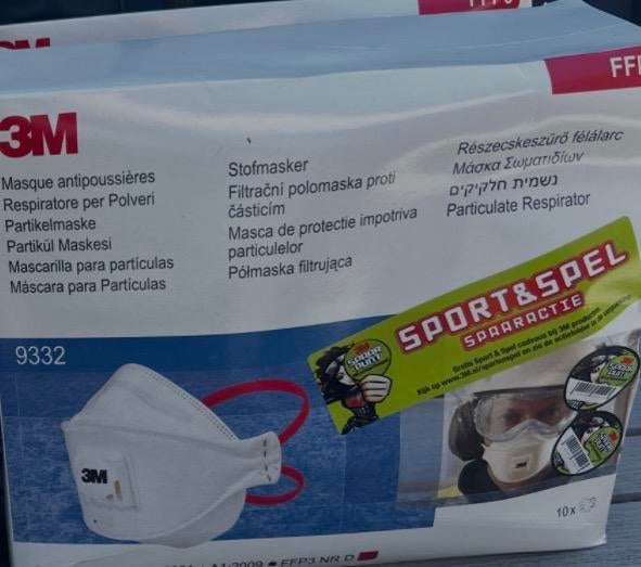 10 stuks 3M 9332 FFP3 Stofmaskers met ventiel, Ophalen of Verzenden, Nieuw, Stofmaskers