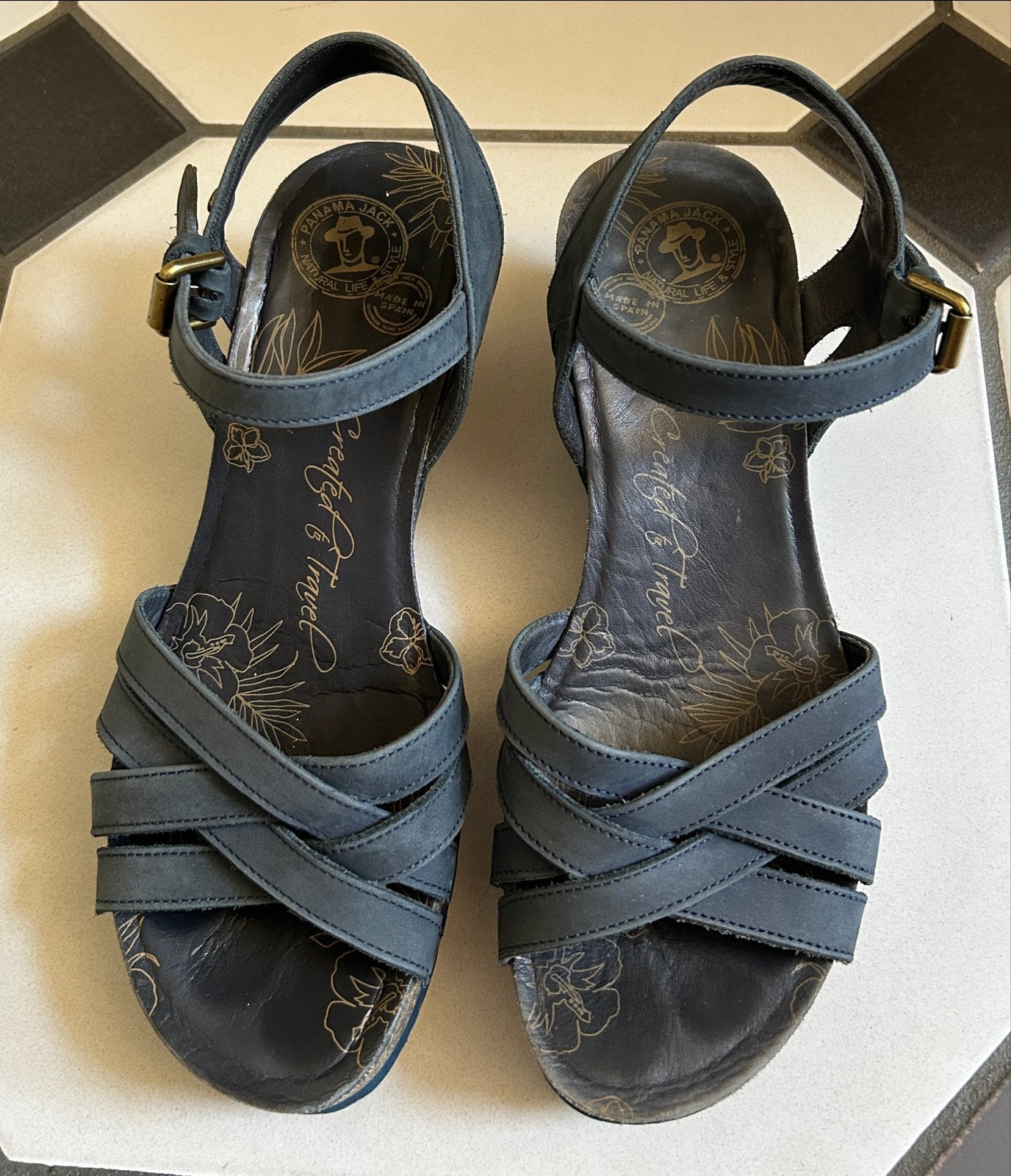 Panama Jack Sandalen Blauw Maat 41 - Goede Staat, Blauw, Gedragen, Sandalen of Muiltjes, Ophalen of Verzenden