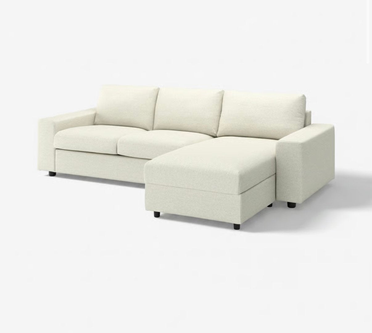 IKEA VIMLE 3-zitsbank met chaise longue Gunnared beige, Ophalen, 250 tot 300 cm, Gebruikt, Hoekbank