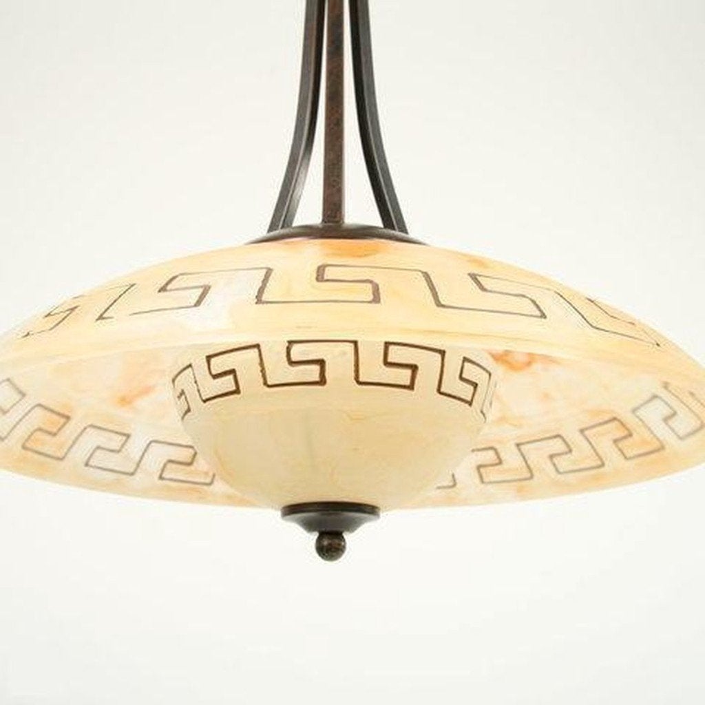 Lampen serie Chericoni Fabbro -met greca glas, Ophalen of Verzenden, Zo goed als nieuw, Glas
