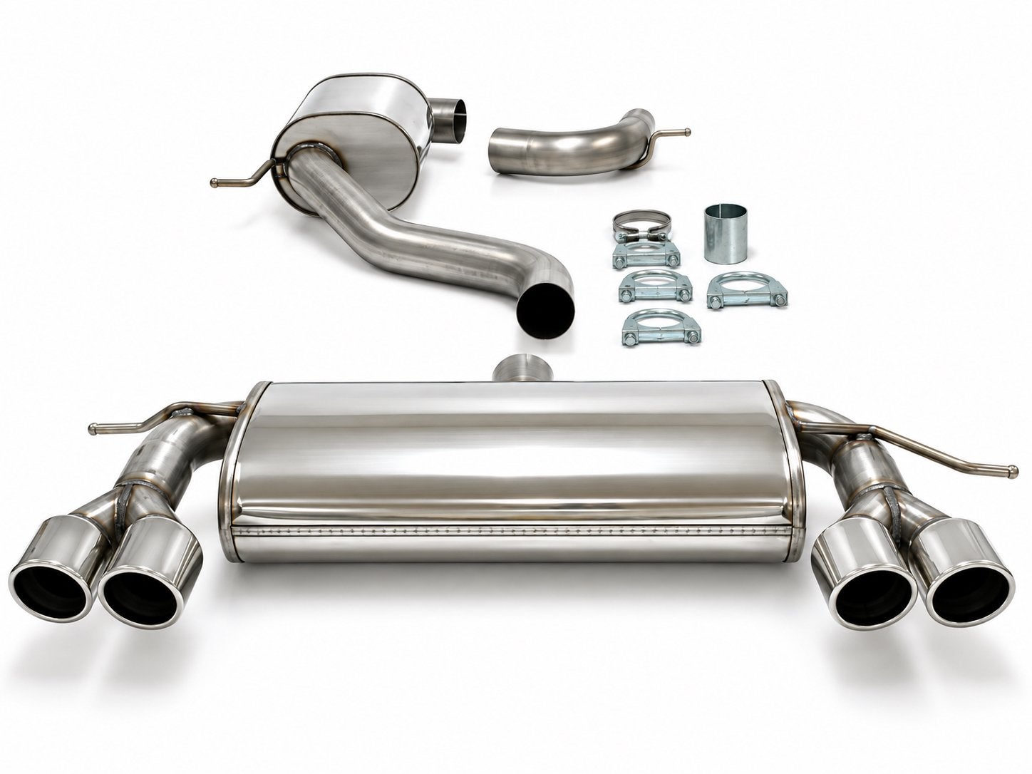 Simons Duplex Uitlaat AUDl A3 8P/GOLF V – 4x80 mm, Auto diversen, Ophalen of Verzenden