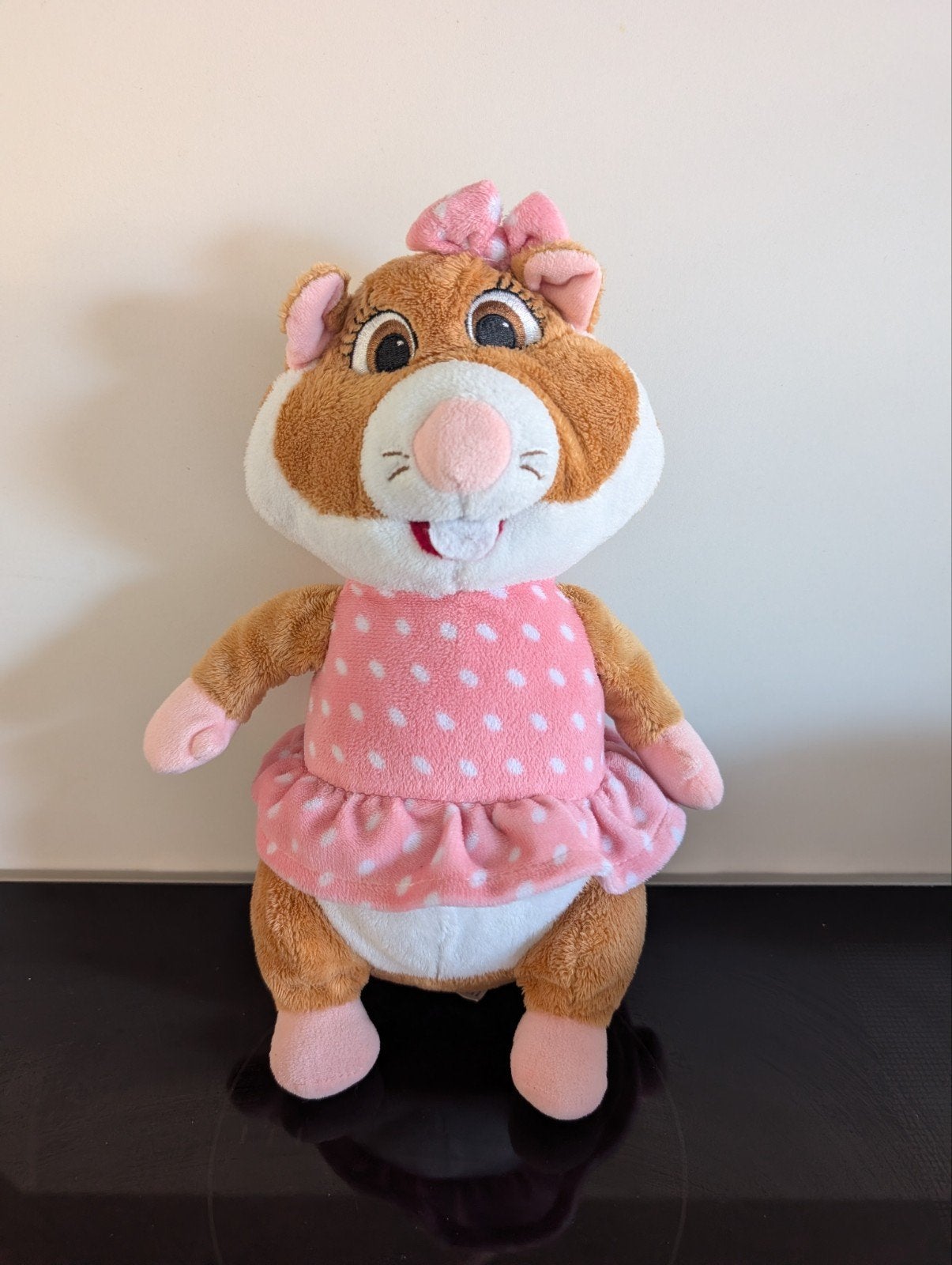 Knuffel Hamster meisje, jurkje, rose, Hamster, Ophalen of Verzenden, Zo goed als nieuw, Middelgroot (20 tot 80 cm)
