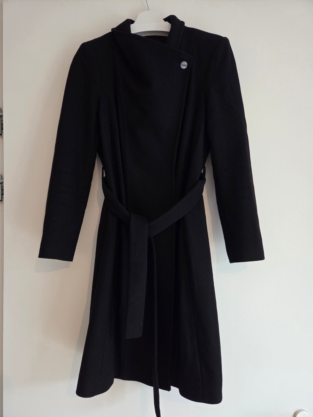 Ted Baker wol / kasjmier mantel / winterjas, Maat 38/40 (M), Zwart, Ophalen of Verzenden, Zo goed als nieuw