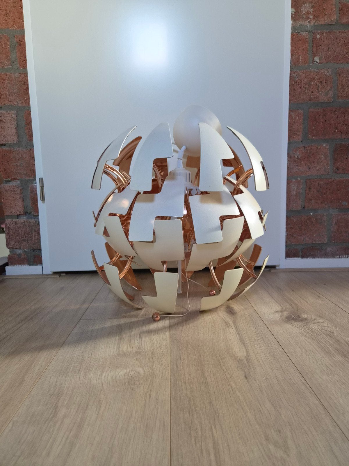 Ikea PS 2014 Hanglamp - Wit/Koper, Ophalen, Kunststof, E27 (groot), Modern, Scandinavisch, Speels
