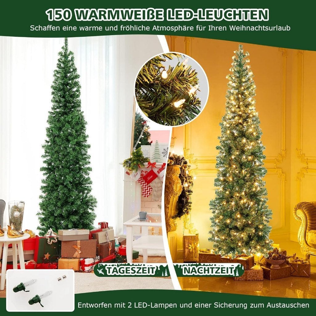 Grote Groene Kerstboom Incl. Vastverbouwde Led's 210cm., Ophalen of Verzenden, Nieuw