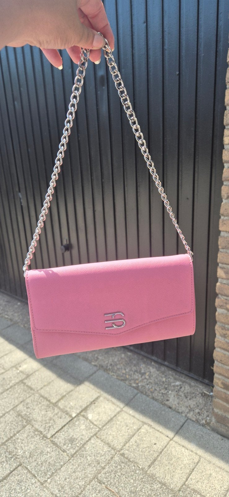 Esprit Roze avondtasje met zilverkleurige ketting, Ophalen of Verzenden, Zo goed als nieuw, Roze, Avondtasje