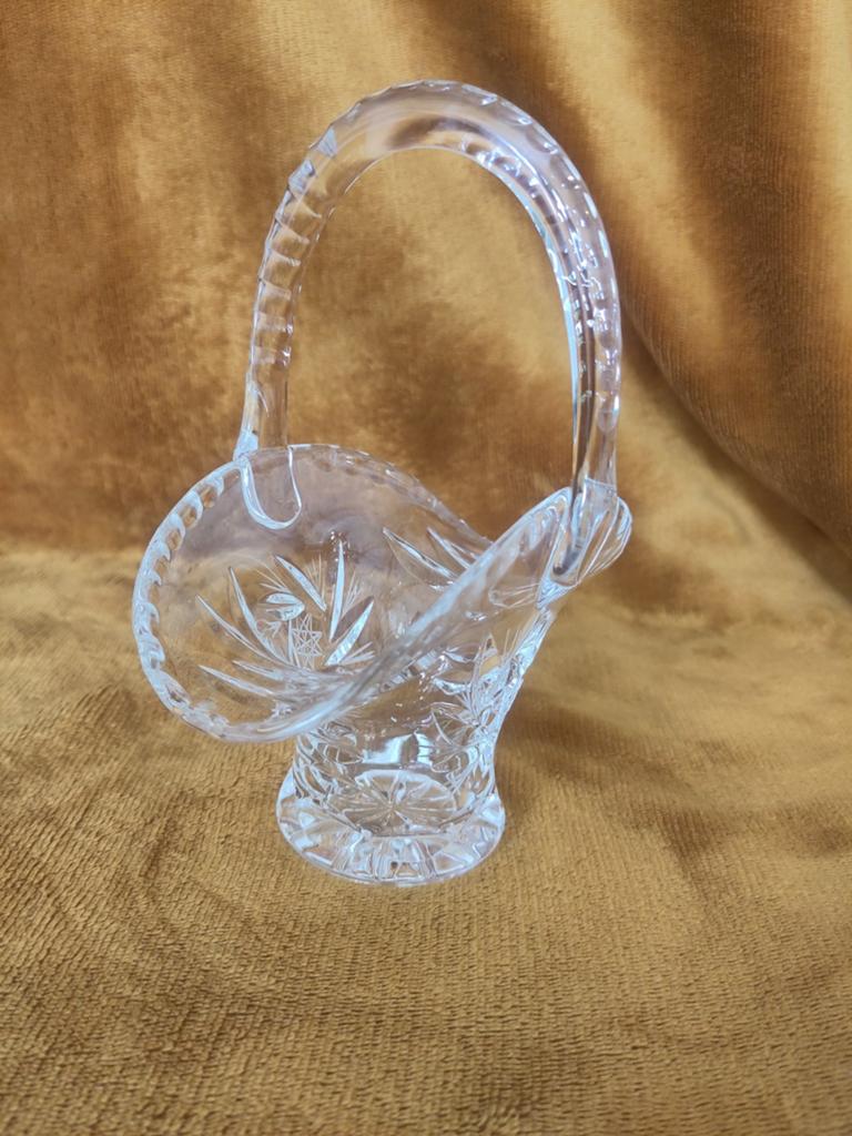 Vintage Kristallen Bruidsmandje - Decoratief Glaswerk, Verzenden
