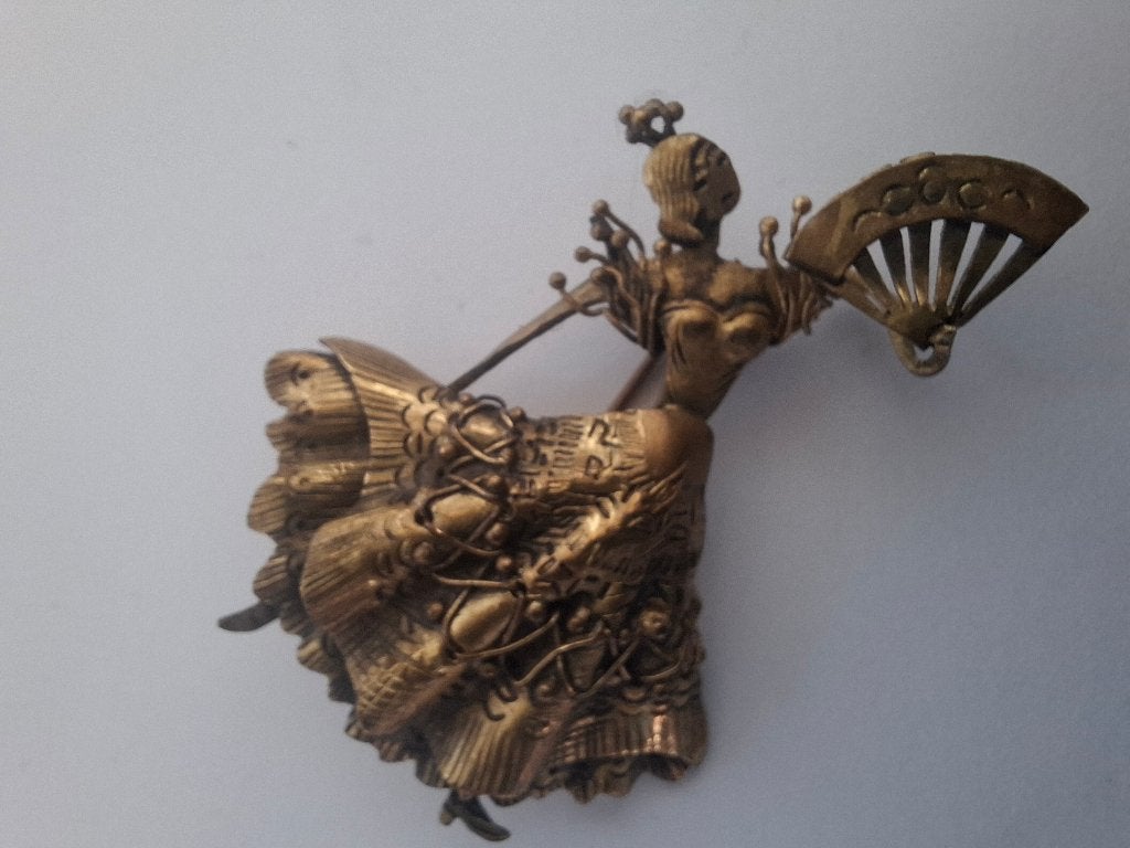 art nouveau  broches: spaanse danseres, mexicaanse ruiter, Antiek en Kunst, Antiek | Keramiek en Aardewerk, Ophalen of Verzenden