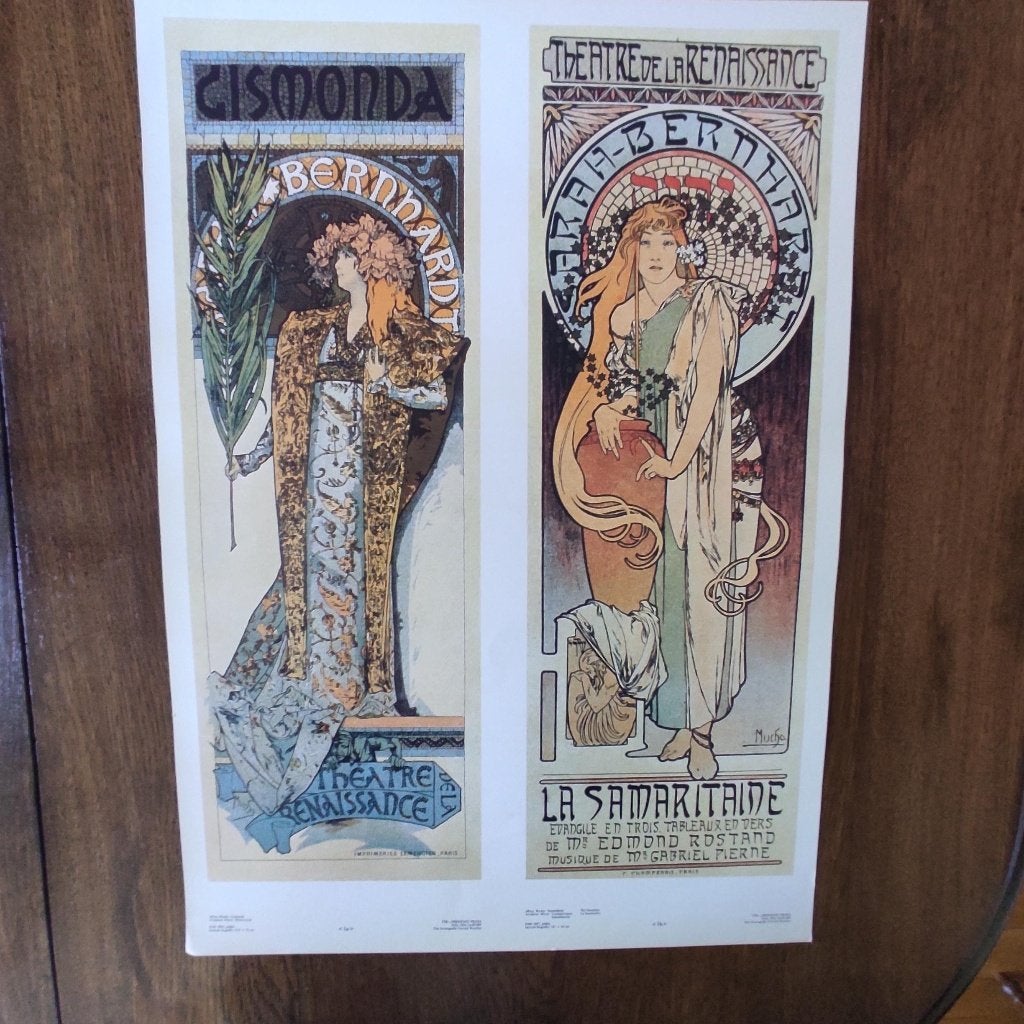 5 afbeeldingen van posters van Alphons Mucha, Ophalen, Rechthoekig Staand, Zo goed als nieuw, A1 t/m A3