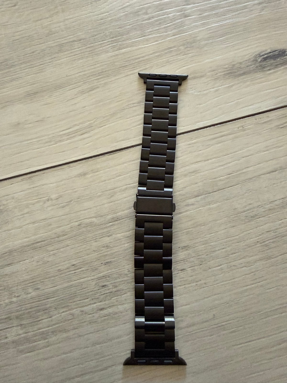 Zwart metalen horlogebandje voor Apple Watch, Ophalen of Verzenden, Zo goed als nieuw, Zwart