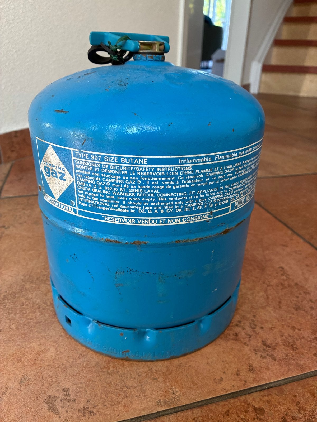 Campingaz gasfles 907 (leeg), Caravans en Kamperen, Kampeeraccessoires, Ophalen, Gebruikt