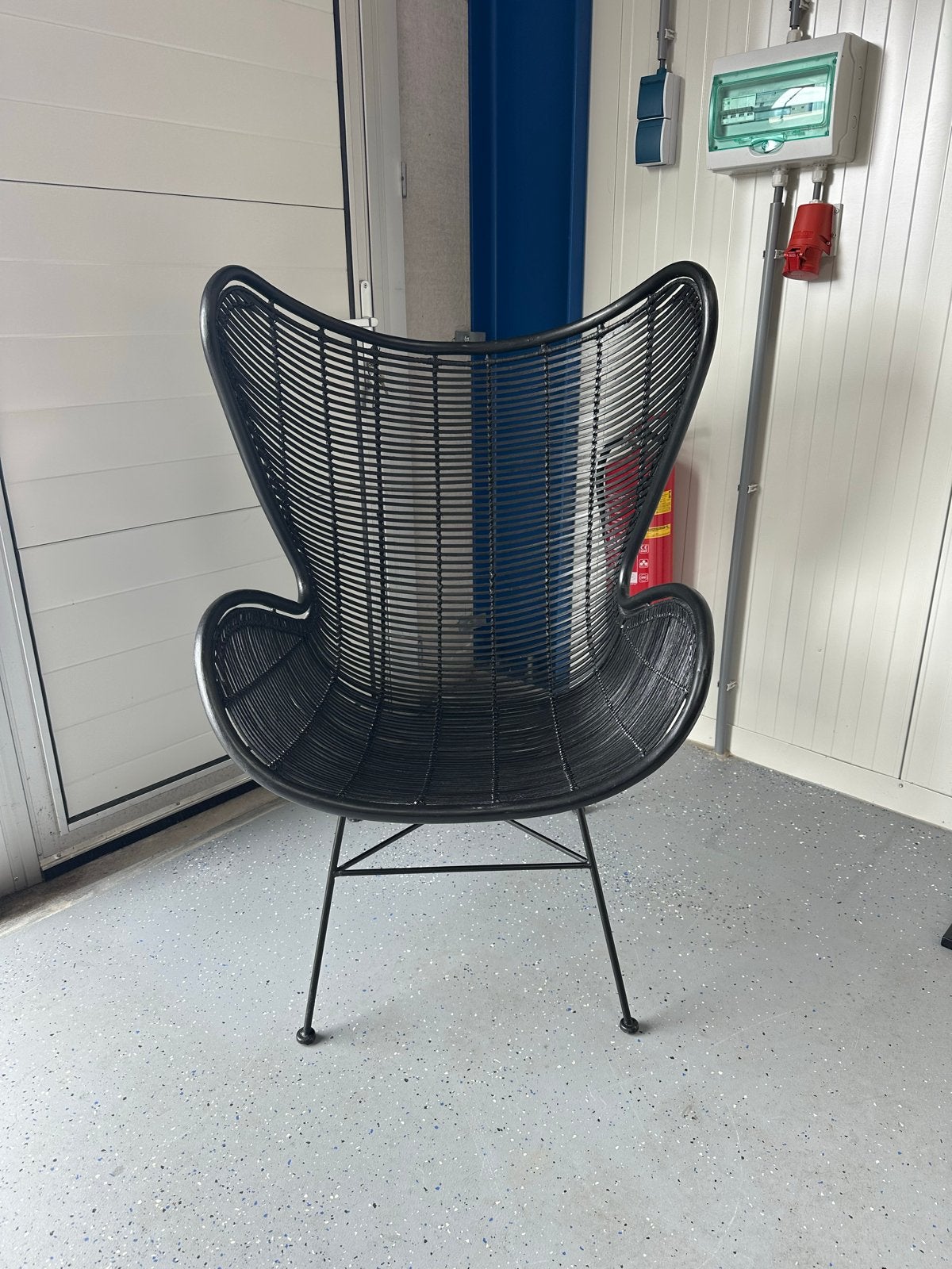 HKliving Rotan Egg Chair Zwart - Zo goed als nieuw, Ophalen, Zo goed als nieuw, Zwart, Riet of Rotan