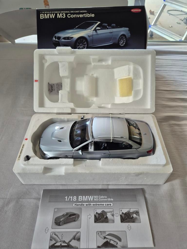 1:18 Kyosho BMW M3 E93 Convertible zilver nieuw in doos, Hobby en Vrije tijd, Modelauto's | 1:18, Ophalen of Verzenden, Nieuw