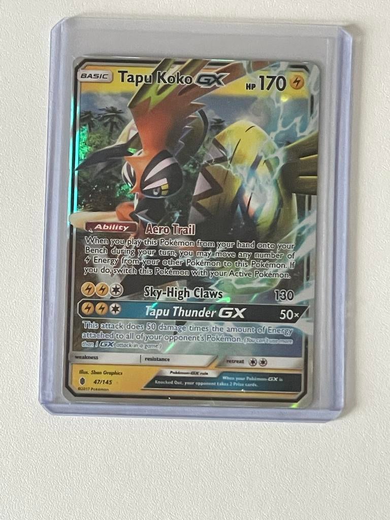 Tapu Koko GX Pokémon Kaart - Zo goed als nieuw, Ophalen of Verzenden, Zo goed als nieuw, Losse kaart