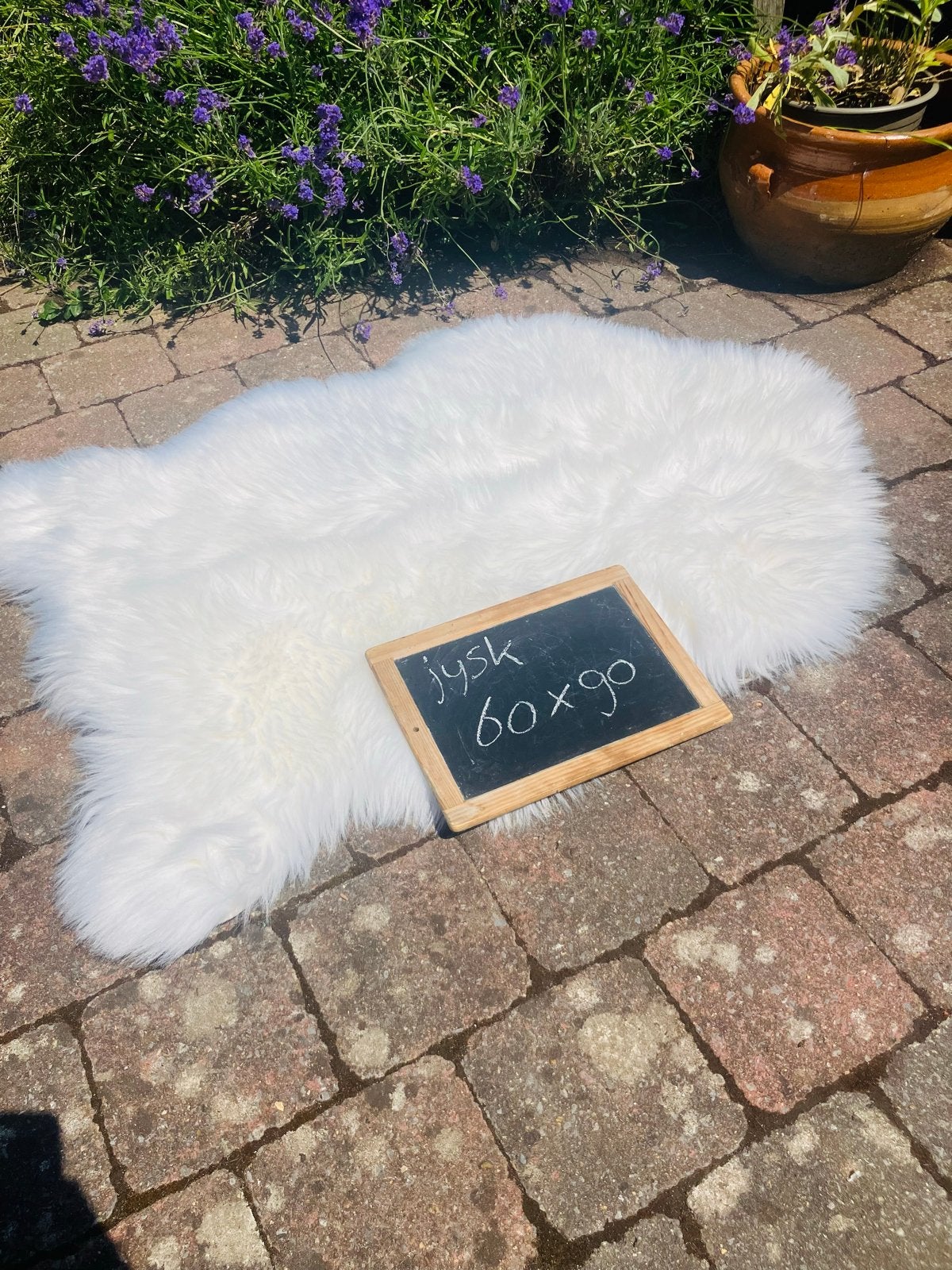 JYSK wit schapenvacht kleed 60x90 cm, Huis en Inrichting, Stoffering | Tapijten en Kleden, Wit, Zo goed als nieuw, Overige vormen