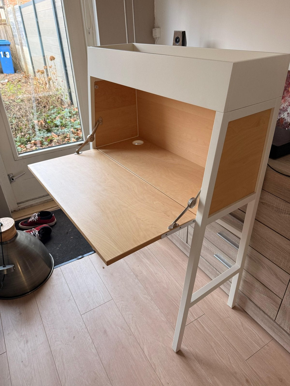 Compact Secretaire / Wandbureau - Ideaal voor kleine ruimtes, Huis en Inrichting, Bureaus, Ophalen, Opbergruimte, Hout, Secretaire