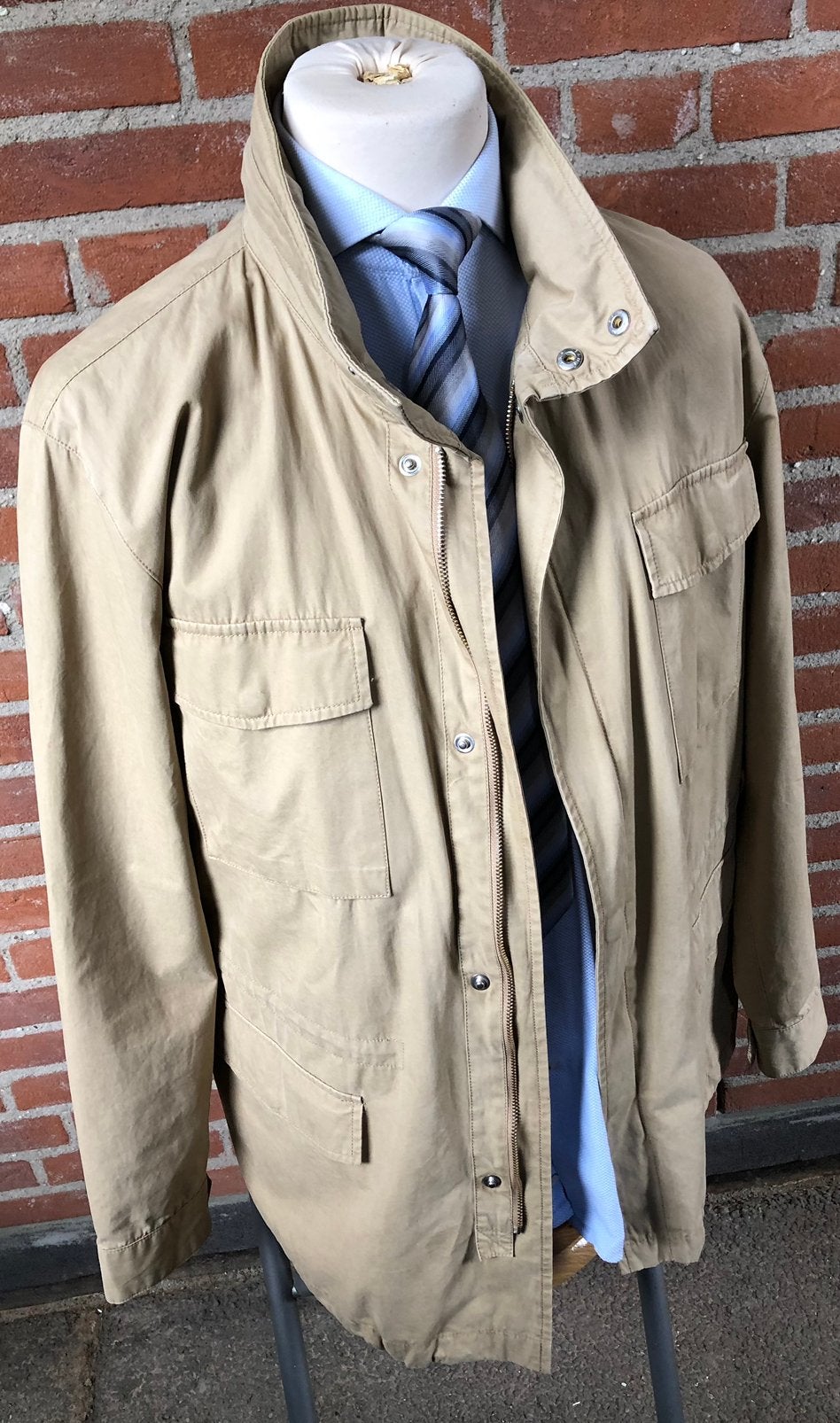 GANT The Stroller Jas met capuchon 100% Katoen Maat L Beige, Ophalen of Verzenden, Zo goed als nieuw, Maat 52/54 (L), Beige