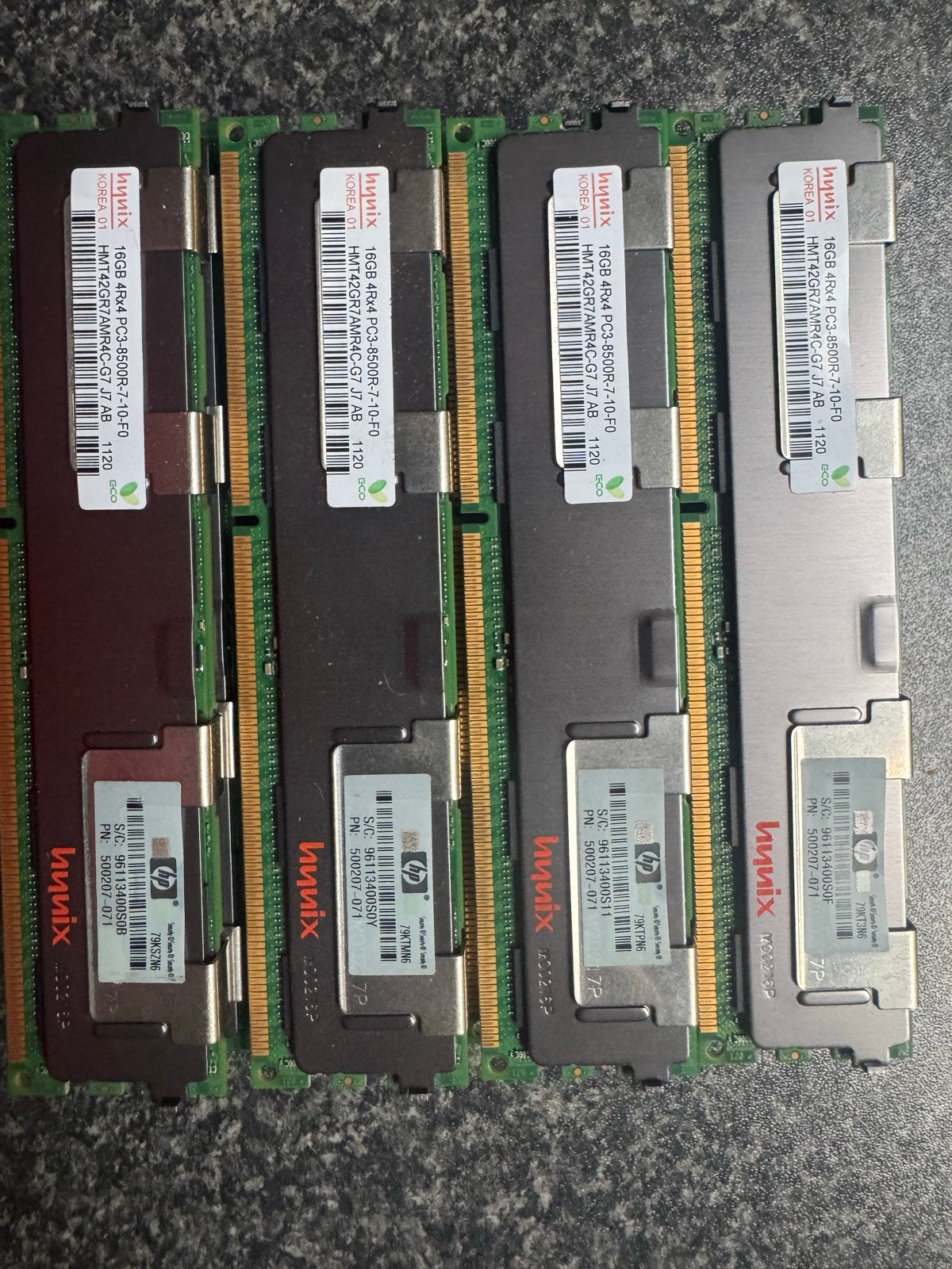 20x Hynix 16GB PC3-8500R DDR3 ECC RAM Sticks, Computers en Software, RAM geheugen, Gebruikt, Server, DDR3, Ophalen of Verzenden