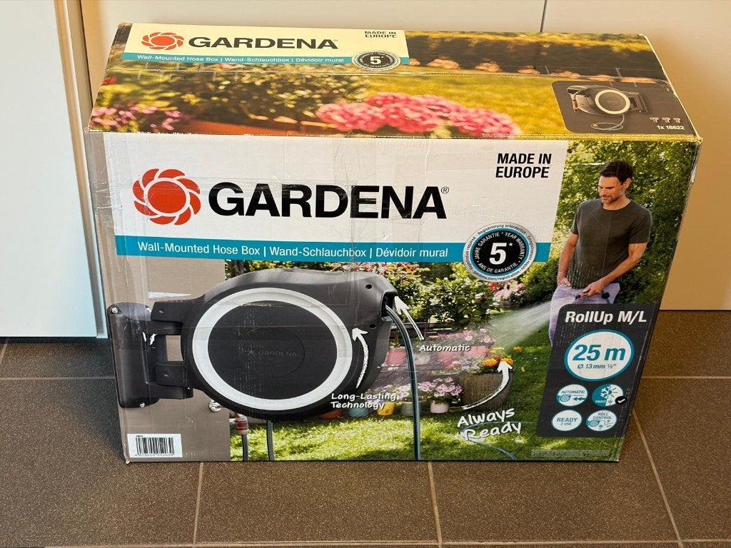 Nieuw/ongebruikt: Gardena Wandslangenbox 25 RollUp M/L - wit, Ophalen, Nieuw, Tuinslang