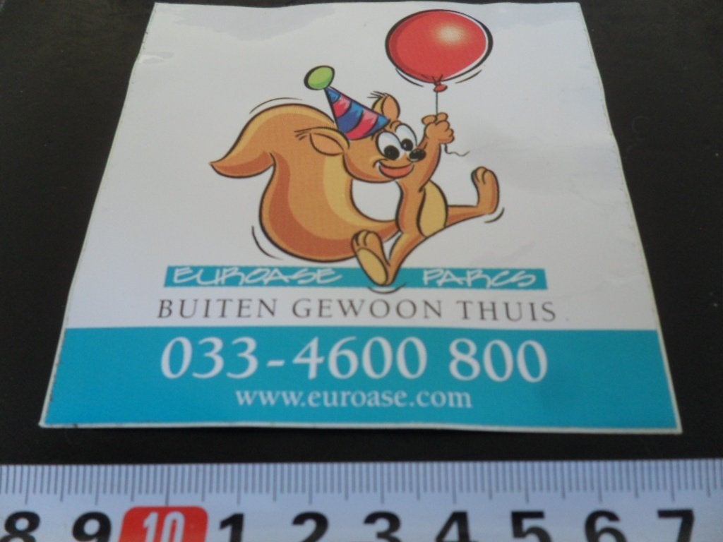 sticker EUROASE PARCS Buiten gewoon thuis 033-4600800, Ophalen of Verzenden, Zo goed als nieuw
