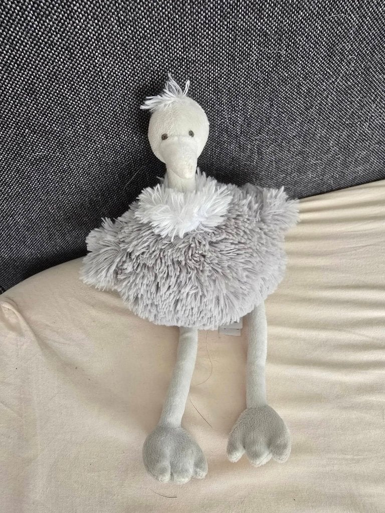 Schattige grijze struisvogel knuffel   (1), Overige merken, Overige karakters, Overige typen, Grijs