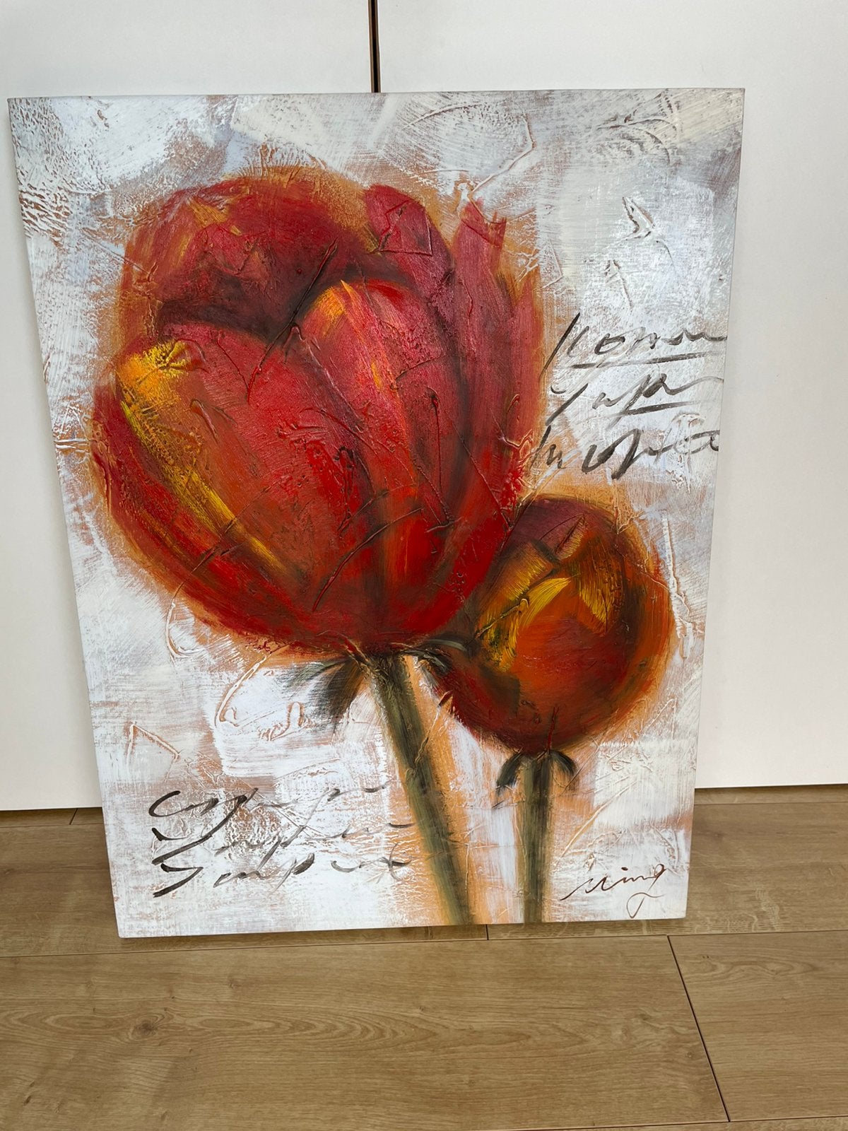 Tulp op canvasdoek, Ophalen, Zo goed als nieuw