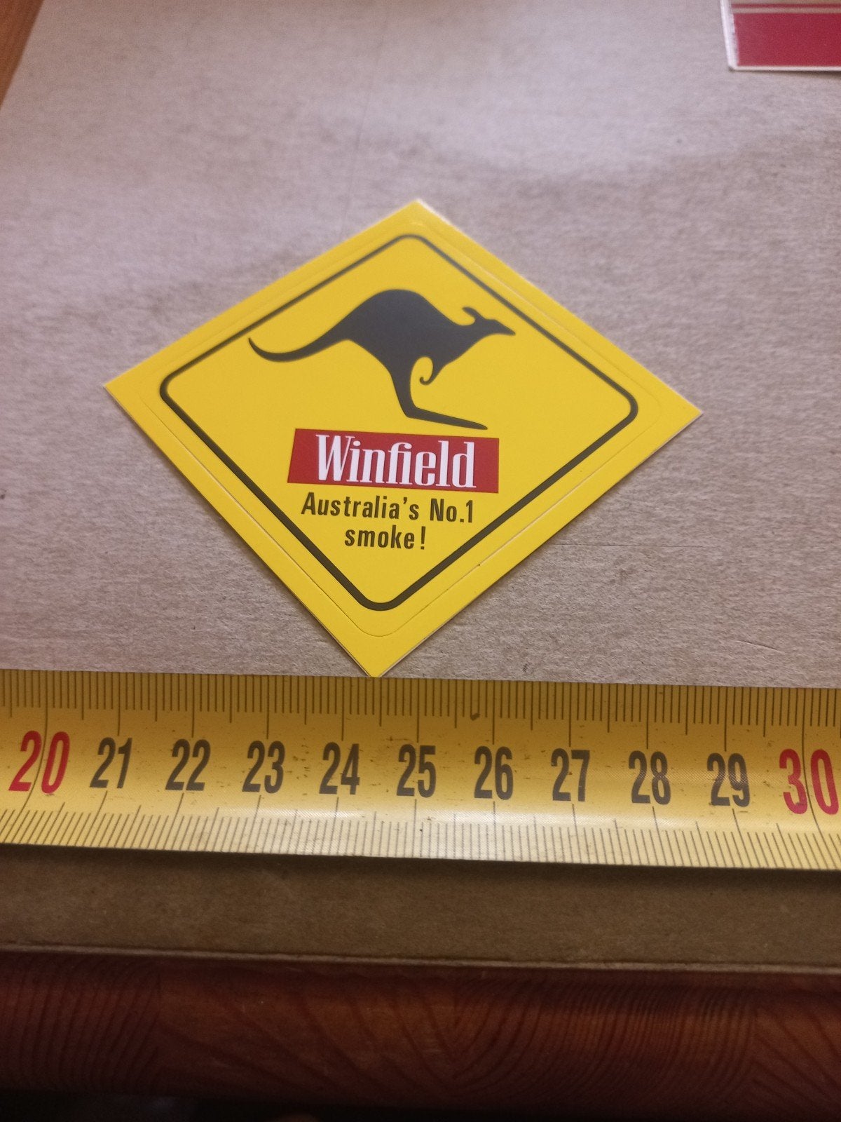 Winfield Australië's No.1 rook sticker met kangoeroe, Verzamelen, Ophalen of Verzenden, Gebruikt
