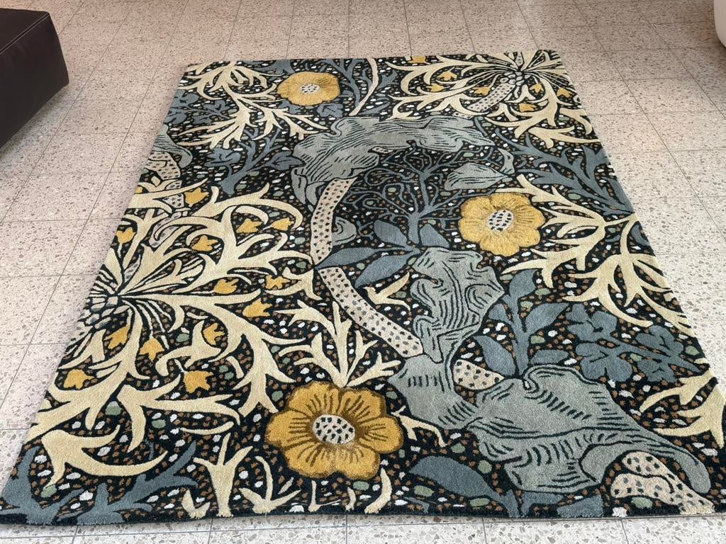 Brink en Campman tapijt Morris & Co Seaweed Teal 170 x 240, Ophalen, 200 cm of meer, Zo goed als nieuw, Rechthoekig