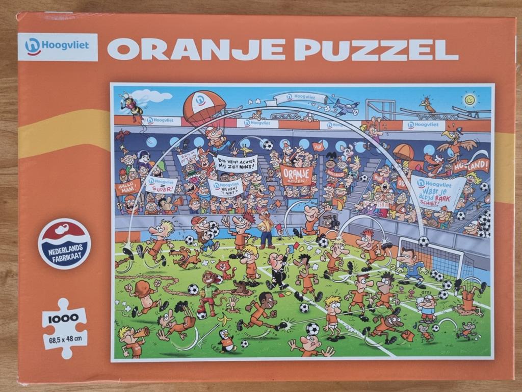 Voetbal puzzle Oranje, Ophalen of Verzenden, 500 t/m 1500 stukjes, Zo goed als nieuw