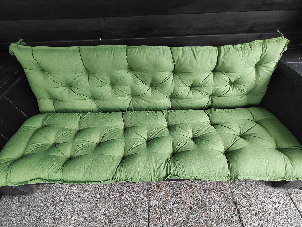 Tuinbank kussens groen, Tuin en Terras, Tuinmeubel-accessoires, Ophalen, Gebruikt
