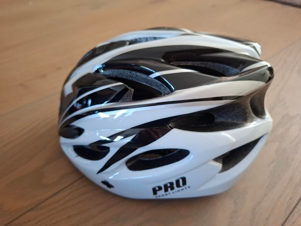 Fietshelm maat M, wit/zwart, Pro Sportlights, Ophalen of Verzenden, Nieuw, Heer of Dame