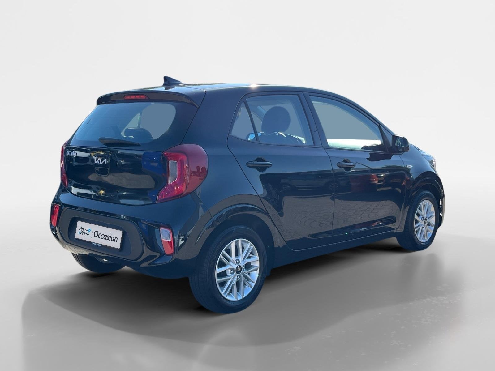 Kia Picanto 1.0 DPi DynamicLine | Private lease €309 per m, Auto's, Stof, Gebruikt, 4 stoelen, Zwart