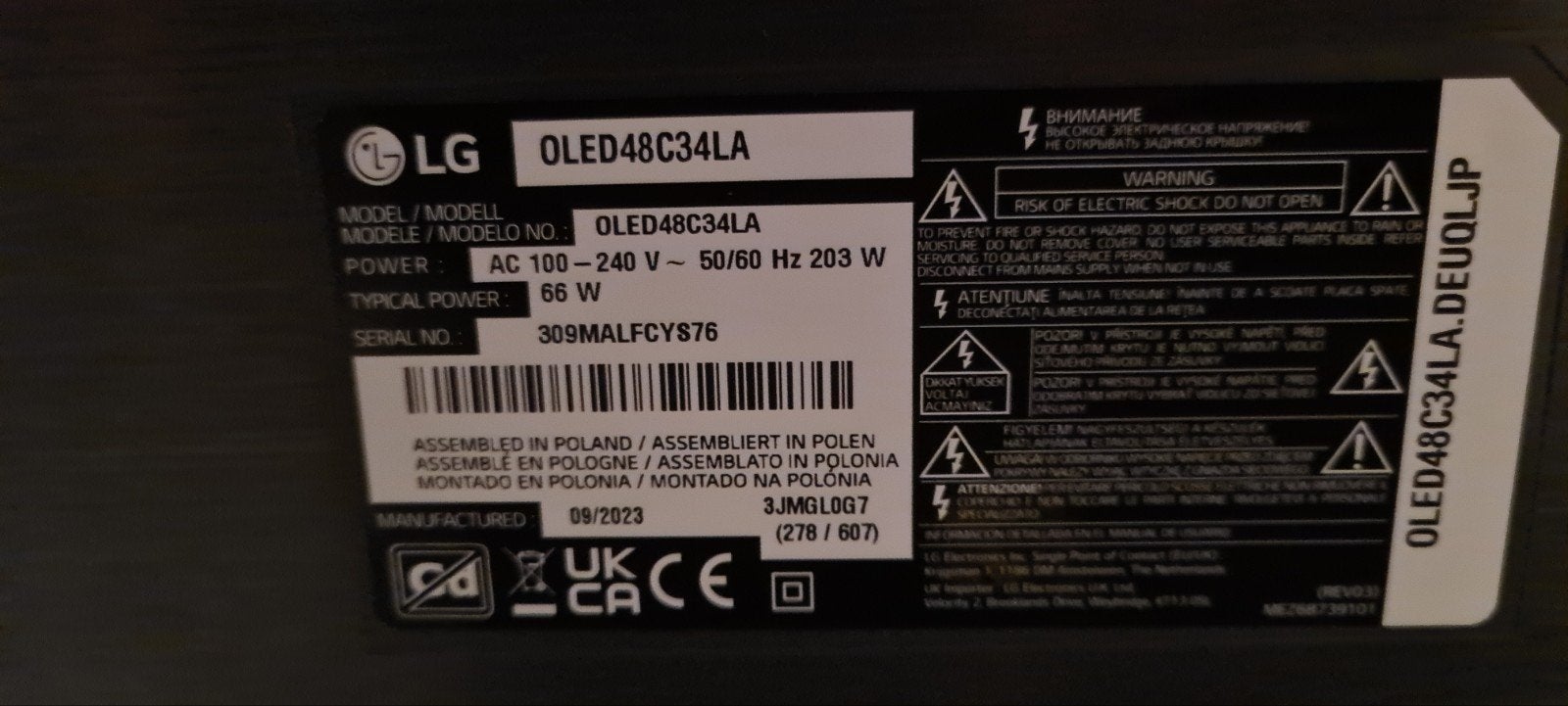 Foto 11 van LG OLED evo C3 – 48inch 4K OLED Smart TV – 120Hz HDR10 Dolby