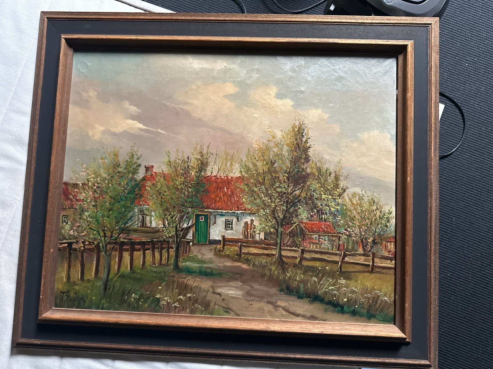 Oud Hollands Landschap Olieverf Schilderij Ingelijst, Evink, Ophalen, Doek, Oud hollands, Landschap